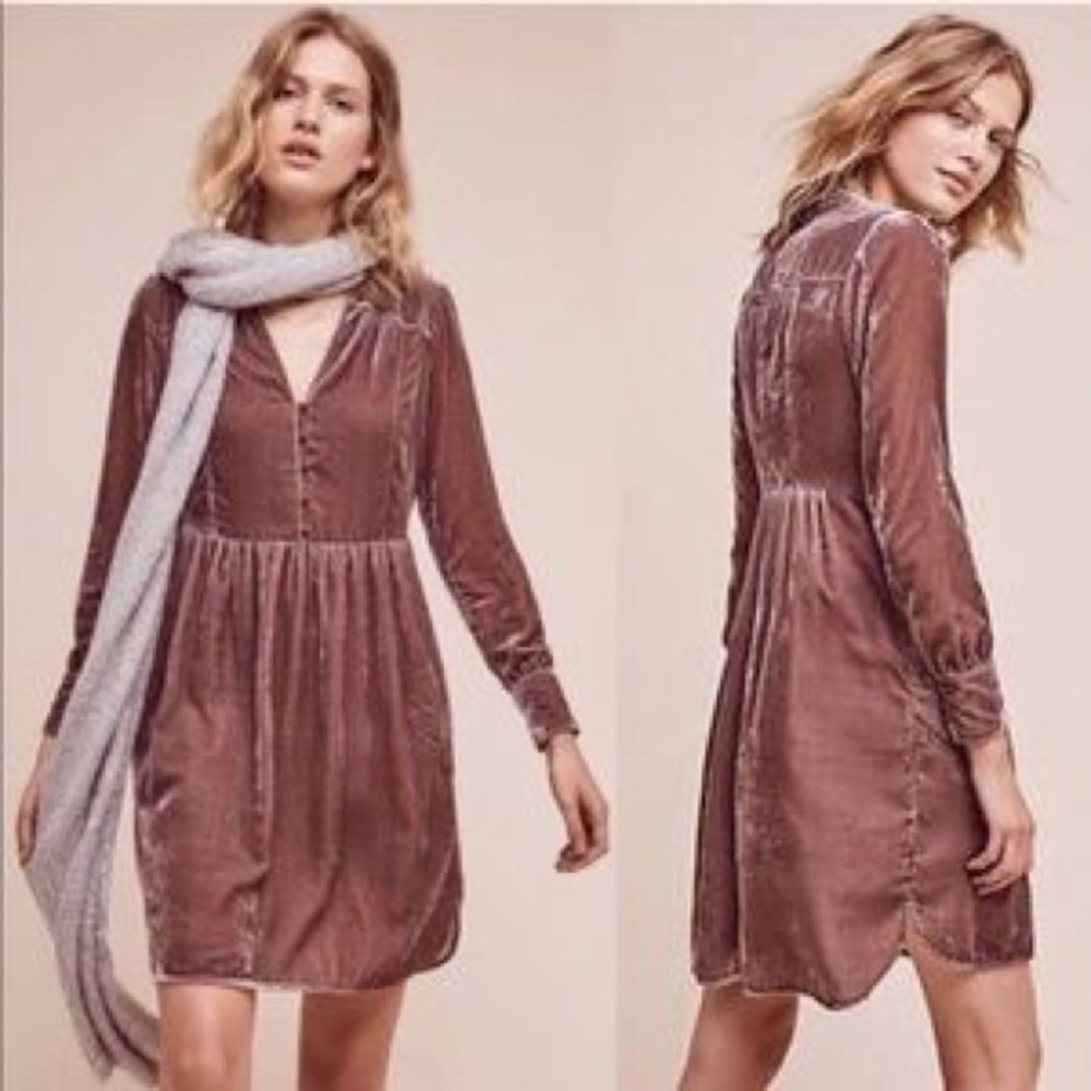 Anthropologie Velvet Dress